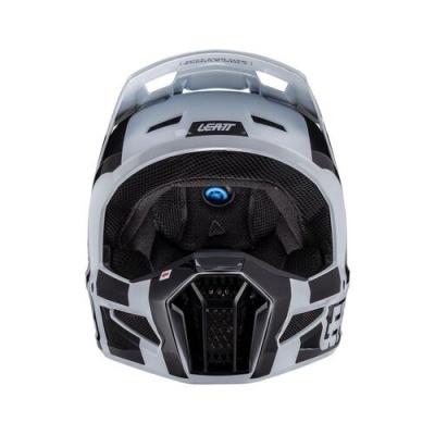 Capacete integral cinza e preto LEATT para motociclismo
