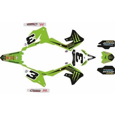 Conjunto de autocolantes para mota com números e logos de patrocinadores
