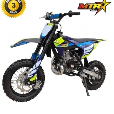 Moto de cross infantil MTR bikes azul, amarelo e branco com selo de garantia 3 años