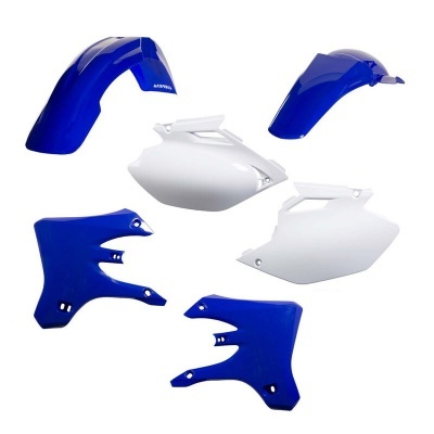 Conjunto de peças plásticas para moto azul e branco brilhante