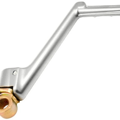 Manípulo metálico prateado com peça dourada na base para encaixe