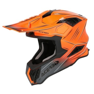 capacete motocross laranja preto cinzento com ACERBIS