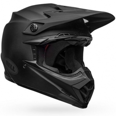 Capacete integral preto fosco Bell com viseira e entradas de ar