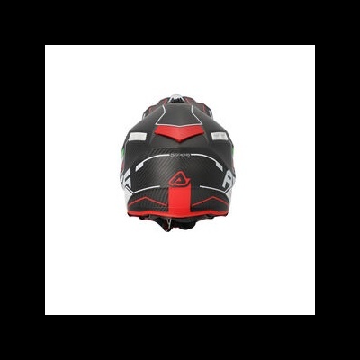 Capacete integral de motociclismo em fibra de carbono preto com detalhes vermelhos e brancos