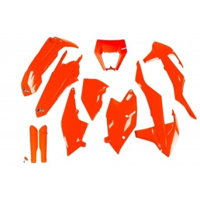 Peças plásticas laranja para moto com acabamento brilhante