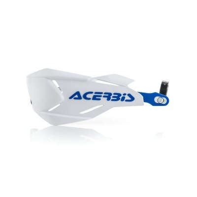 Protetor de mão branco e azul para moto com logo ACERBIS