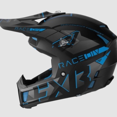 Capacete integral motocross preto e azul