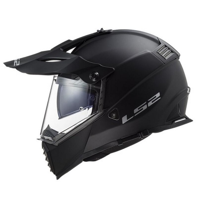 Capacete integral LS2 preto fosco para motociclistas com viseira transparente