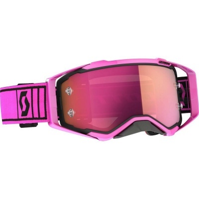 Óculos de proteção rosa com lente espelhada rosa e alça elástica com logótipo SCOTT