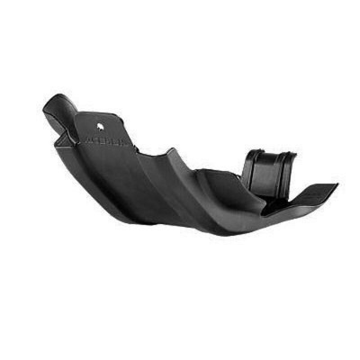 Peça plástica preta com design aerodinâmico e superfície texturizada