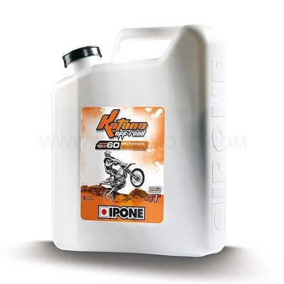 Recipiente branco com óleo para motor de moto Katana IPONE