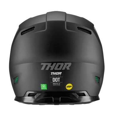 Capacete preto fosco THOR visto de trás