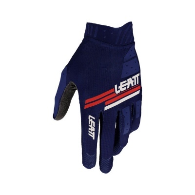 Luvas de motocross azul escuro com texto LEATT