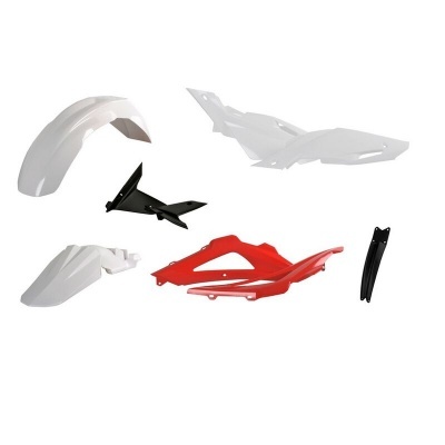 Conjunto de peças plásticas para moto em branco, vermelho e preto