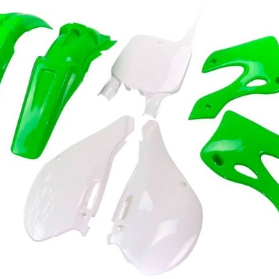 Peças de plástico para mota todo-terreno em verde e branco