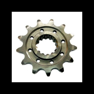 Engrenagem metálica com 11 dentes e furos circulares