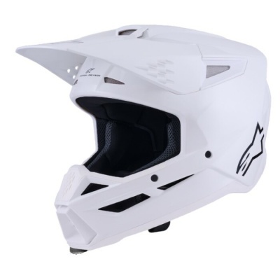 Capacete integral branco Alpinestars com interior acolchoado preto