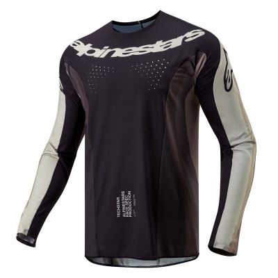 Camisola desportiva Alpinestars preta e cinza claro de manga comprida com logotipo
