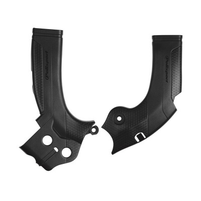 Capas de punho pretas texturizadas para veículo com inscrições.