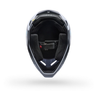 Capacete de mota cinza e preto with interior acolchoado preto