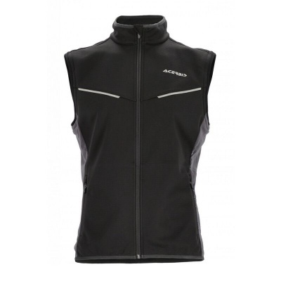Colete desportivo preto e cinza com fecho e logo ACERBIS