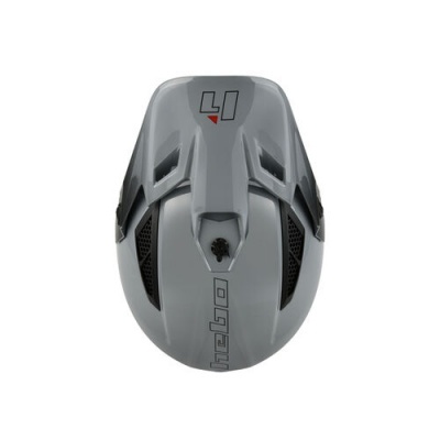 Capacete de ciclismo cinzento com aberturas e marca INBIKE