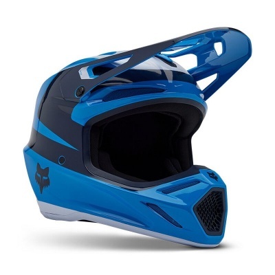 Capacete integral motocross azul e preto com interior acolchoado