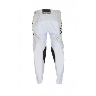 Calças desportivas brancas com detalhes cinza e pretos da marca ACERBIS