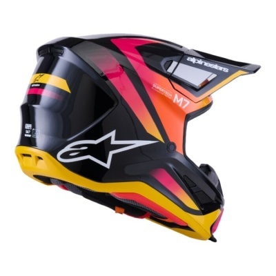 Capacete de motocross colorido com visor e logotipo da marca