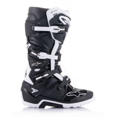 Bota de motocross preta e branca TECH 7 da Alpinestars