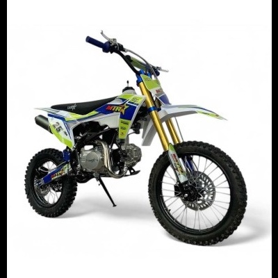 Motocross para crianças com suspensão dourada e gráficos coloridos