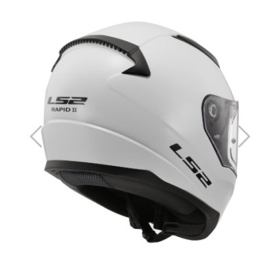 Capacete integral branco LS2 Rapid II com detalhes em preto