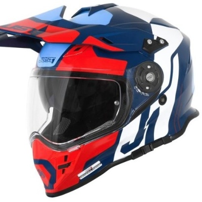 Capacete integral para motociclismo com design colorido e visor transparente