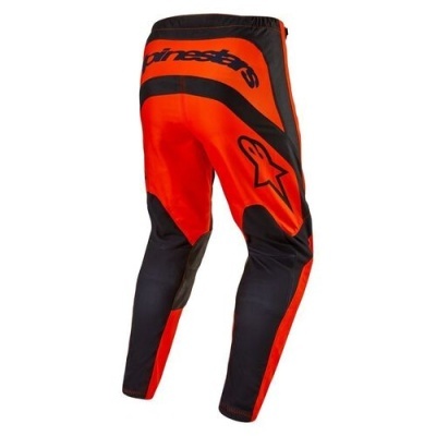 Calças de motocross laranja e preto com logotipo Alpinestars
