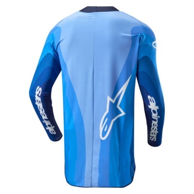 Camisola desportiva azul de manga comprida com logótipo Alpinestars branco