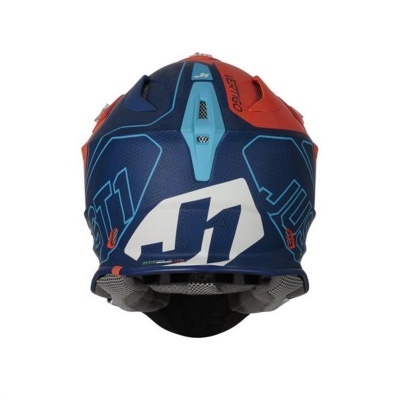 Capacete integral colorido com padrões geométricos e letras JT1 e JTR