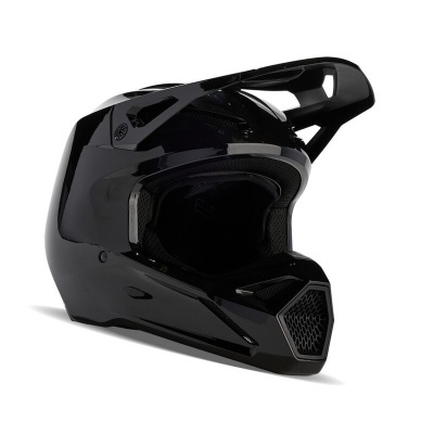 Capacete integral preto para motociclismo com viseira e entradas de ventilação