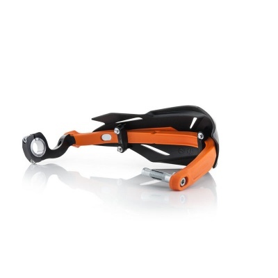 Protetor de manete para mota preto e laranja com parafusos