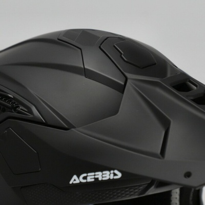 Capacete preto para motocross com logo ACERBIS branco