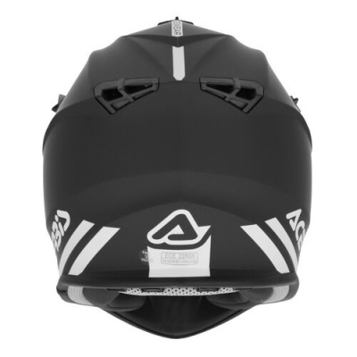 Capacete de moto preto fosco com detalhes brancos