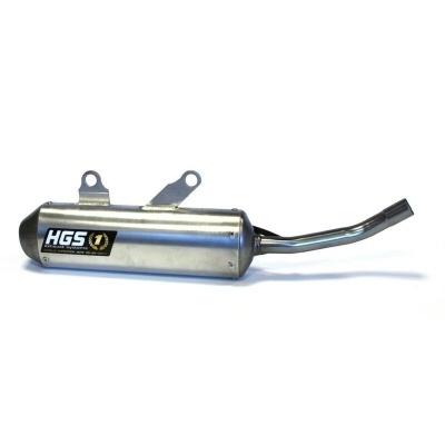 Escape de moto em inox com etiqueta preta HGS DRAGSTER