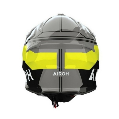 Capacete de moto Airoh cinzento amarelo e preto