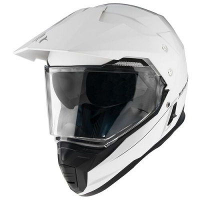 Capacete moto integral branco com viseira transparente