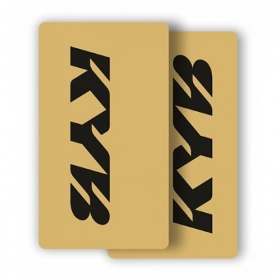 Etiquetas bege com texto preto KYM3