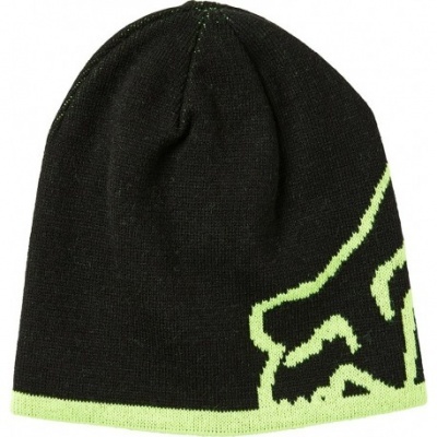 Gorro tricotado preto com padrão verde lima