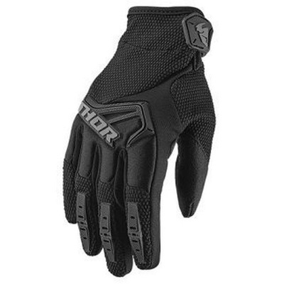 Luva preta com texto THOR e fecho de velcro no pulso