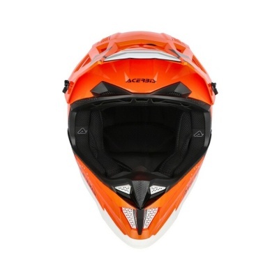 Capacete de motocross Acerbis laranja com detalhes pretos