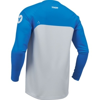Camisola desportiva azul e branca de manga comprida com logótipo THOR