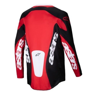 Camisola de motocross vermelha, preta e branca com logo alpinestars