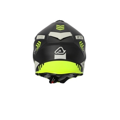 Capacete de ciclismo preto com detalhes amarelo-neon e cinza